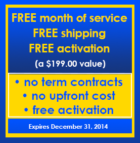 FREE month of service, FREE shipping, FREE activation
